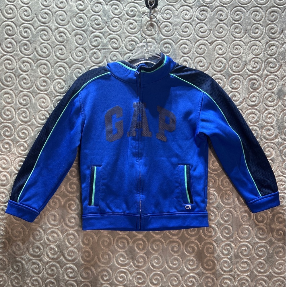 Kids Blue GapFit Track Jacket‎ Zip Up Athletic Casual Size S 5 6 7 Years